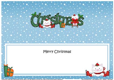 Xmas Christmas Little Cats Matching Large Dl Insert