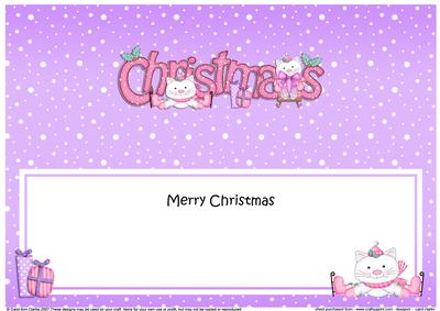 Xmas Christmas Little Cats Matching Large Dl Insert