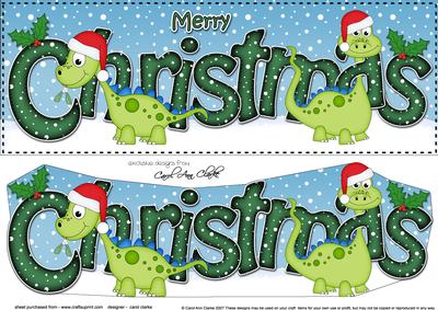 Large Dl Christmas Denis Dinosaur Quick Card 3D Decoupage