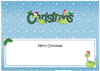 Xmas Christmas Denis Dinosaur Matching Large Dl Insert