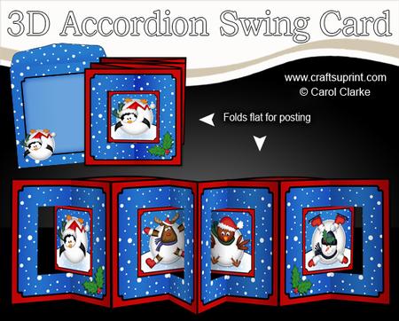 3D Christmas Snowball Fun Accordion Swing Card