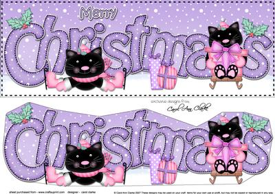 Large Dl Christmas Little Cats Quick Card 3D Decoupage