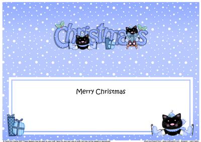 Xmas Christmas Little Cats Matching Large Dl Insert
