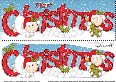 Large Dl Christmas Little Lamb Quick Card 3D Decoupage