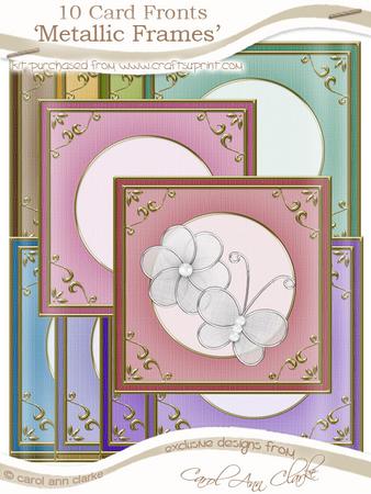 Square 'gold Metallic Frame' Card Fronts Kit