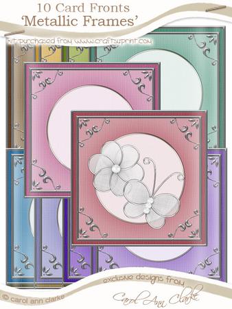 Square 'silver Metallic Frame' Card Fronts Kit
