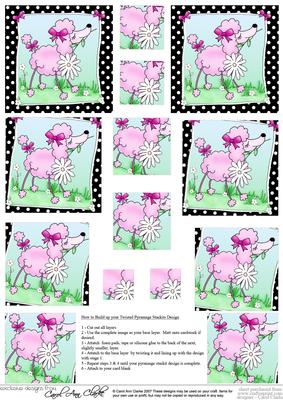 Cute Poodle Twisted Pyramage Sheet