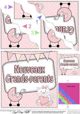 French New Baby Girl Grandparents Wavy Corner Side Stacker