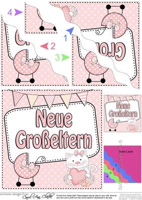 German New Baby Girl Grandparents Wavy Corner Side Stacker