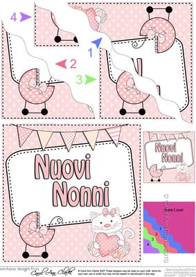 Italian New Baby Girl Grandparents Wavy Corner Side Stacker