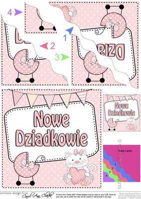 Polish New Baby Girl Grandparents Wavy Corner Side Stacker