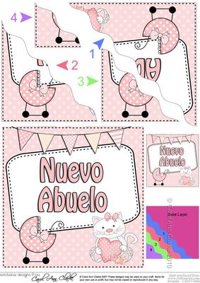 Spanish New Baby Girl Grandparents Wavy Corner Stacker