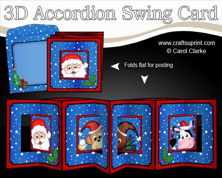 3D Christmas Festive Friends Accordion Swing Card
