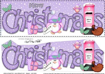 Large Dl Christmas Penguin Postbox Quick Card 3D Decoupage