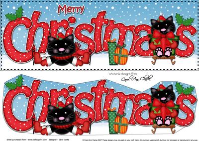 Large Dl Christmas Little Cats Quick Card 3D Decoupage