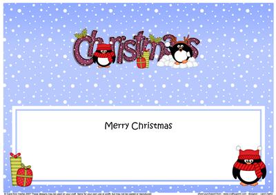 Xmas Christmas Cute Penguins Matching Large Dl Insert