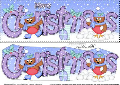 Large Dl Christmas Cute Robins Quick Card 3D Decoupage