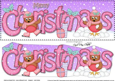 Large Dl Christmas Cute Robins Quick Card 3D Decoupage