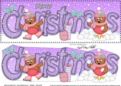 Large Dl Christmas Cute Robins Quick Card 3D Decoupage
