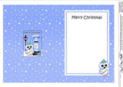 Christmas Little Hoot Owl Postbox 5x7 Matching Insert