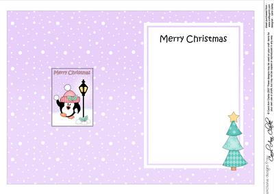 Christmas Cute Little Penguin Lamp Post 5x7 Matching Insert