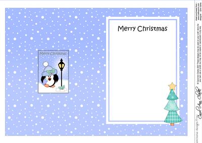 Christmas Cute Little Penguin Lamp Post 5x7 Matching Insert