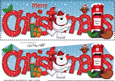 Large Dl Christmas Ben Polar Bear Postbox 3D Decoupage