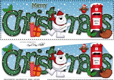 Large Dl Christmas Ben Polar Bear Postbox 3D Decoupage