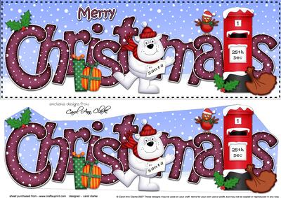 Large Dl Christmas Ben Polar Bear Postbox 3D Decoupage