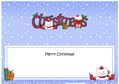 Christmas Cute Little Cats Matching Large Dl Insert