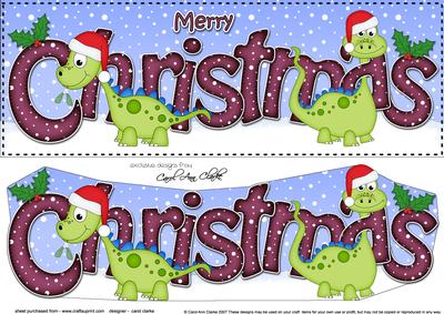 Large Dl Christmas Denis Dinosaur 3D Decoupage