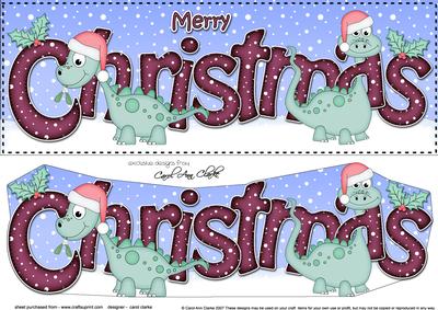 Large Dl Christmas Denise Dinosaur 3D Decoupage