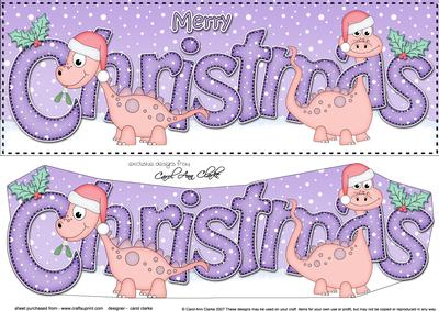 Large Dl Christmas Denise Dinosaur 3D Decoupage