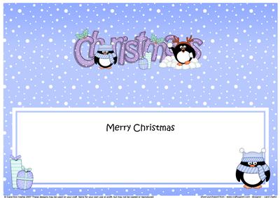 Christmas Cute Little Penguins Matching Large Dl Insert