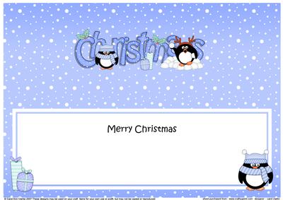 Christmas Cute Little Penguins Matching Large Dl Insert