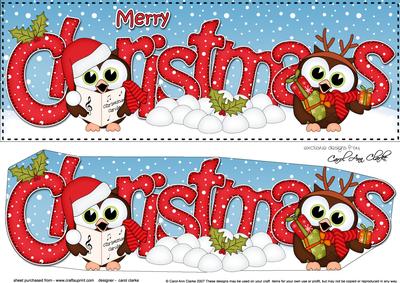 Large Dl Christmas Little Hoot Owls 3D Decoupage