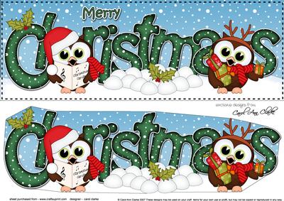 Large Dl Christmas Little Hoot Owls 3D Decoupage