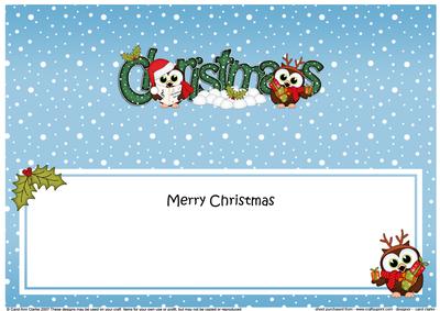 Christmas Little Hoot Owls Matching Large Dl Insert