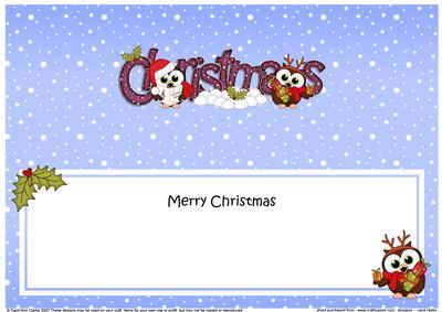 Christmas Little Hoot Owls Matching Large Dl Insert