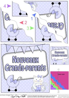 French New Baby Boy Grandparents Wavy Corner Side Stacker