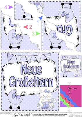German New Baby Boy Grandparents Wavy Corner Side Stacker
