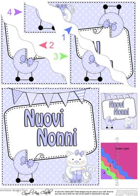 Italian New Baby Boy Grandparents Wavy Corner Side Stacker
