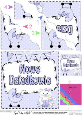 Polish New Baby Boy Grandparents Wavy Corner Side Stacker