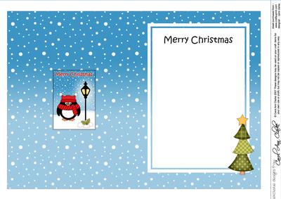 Christmas Cute Little Penguin Lamp Post 5x7 Matching Insert