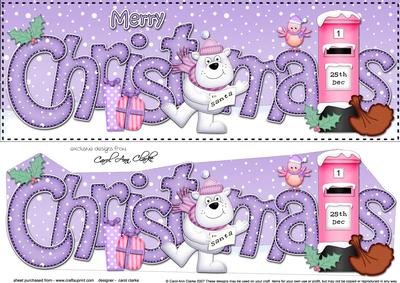 Large Dl Christmas Ben Polar Bear Postbox 3D Decoupage