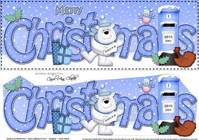 Large Dl Christmas Ben Polar Bear Postbox 3D Decoupage