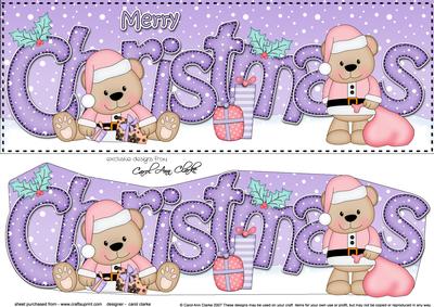 Large Dl Christmas Livvy Bear 3D Decoupage