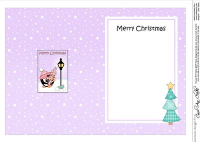 Christmas Cute Little Penguin Lamp Post 5x7 Matching Insert