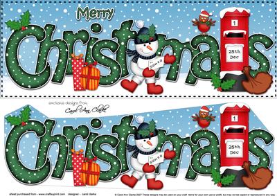 Large Dl Christmas Snowman Postbox 3D Decoupage