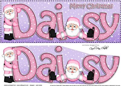 Xmas Daisy Santa Large Dl & 3D Decoupage